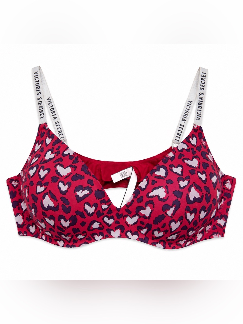 Victoria's Secret Pink Leopard Heart Print Push-Up Bra